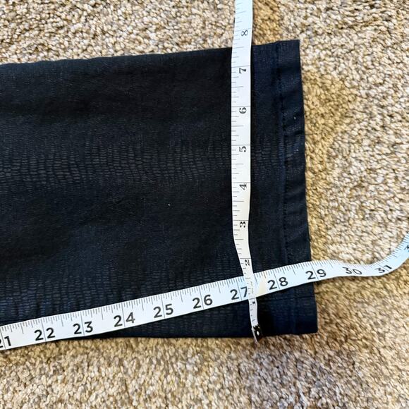 Bevy Flog Dafna Faux Reptile Snakeskin Pull On Skinny Pants sz 28 Black - Picture 7 of 7